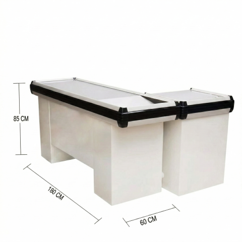 Bàn Thu Ngân Siêu Thị Chữ L 1.8m – Sang Trọng, Tiện Lợi & Chuyên Nghiệp