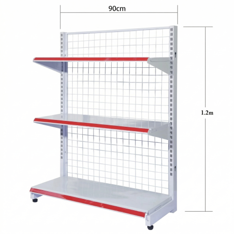 Kệ Siêu Thị Đơn Lưng Lưới (1.2m x 90cm)