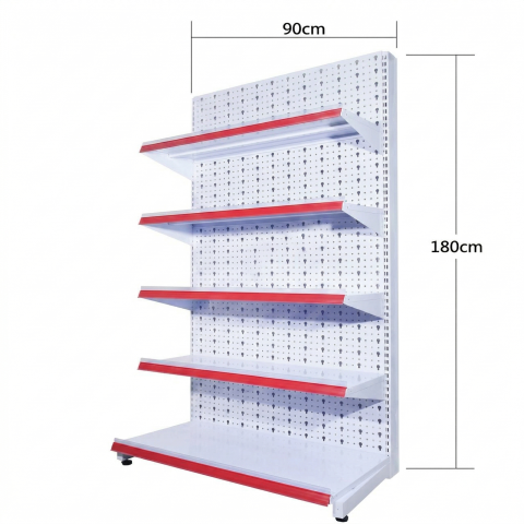 Kệ Siêu Thị Đơn Lưng Đục Lỗ 0,9m x 1,8m