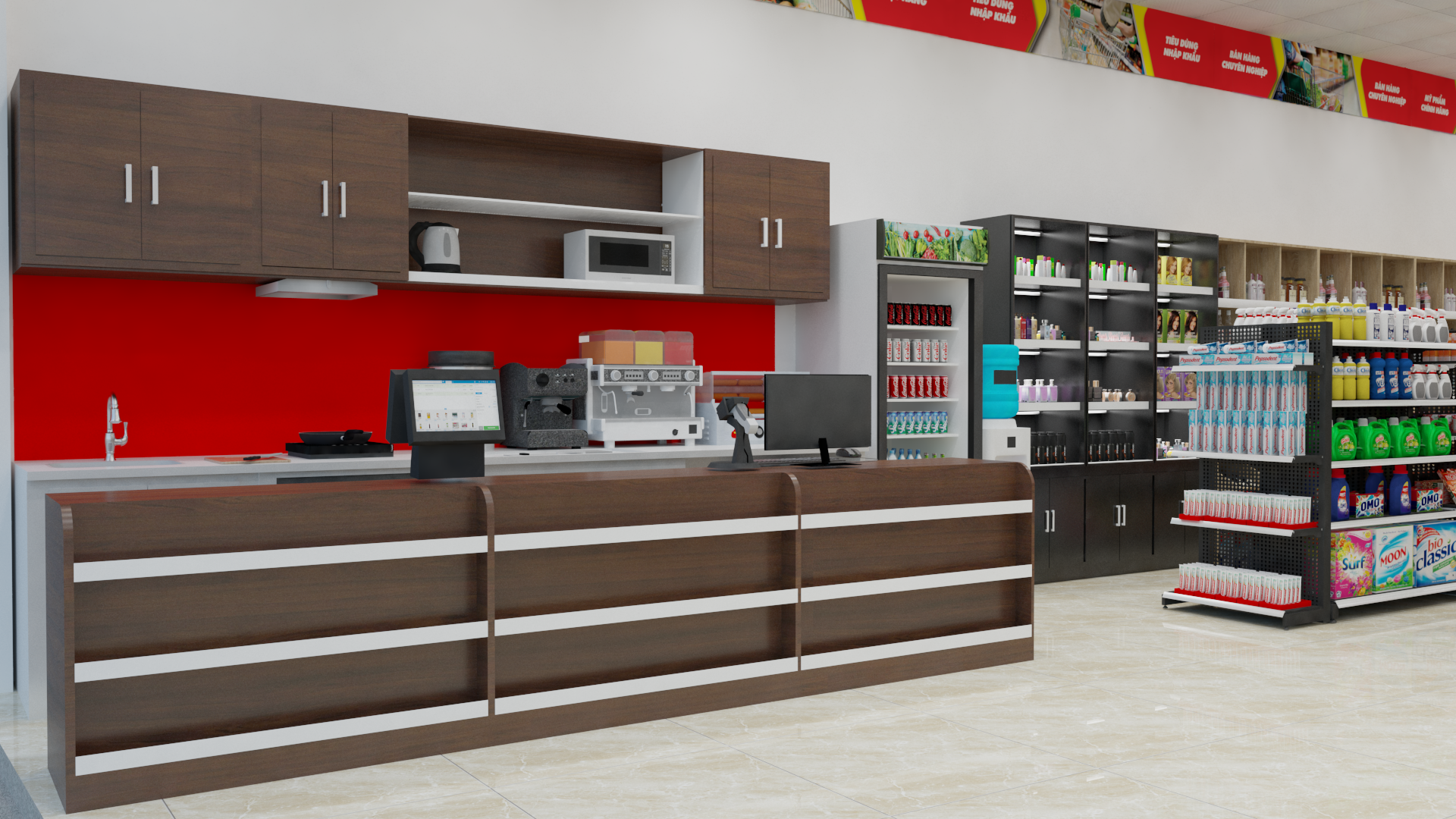 thiết kế siêu thị mini